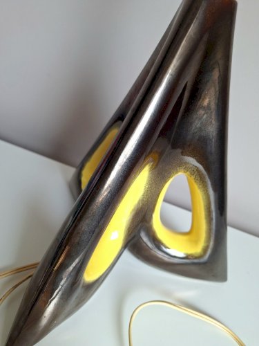 Lampe vintage en céramique, luminaire ancien