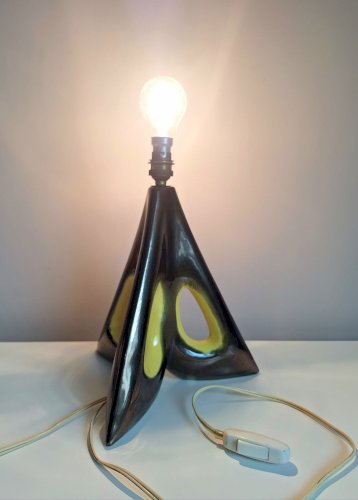 Lampe vintage en céramique, luminaire ancien