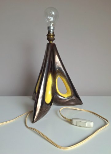 Lampe vintage en céramique, luminaire ancien