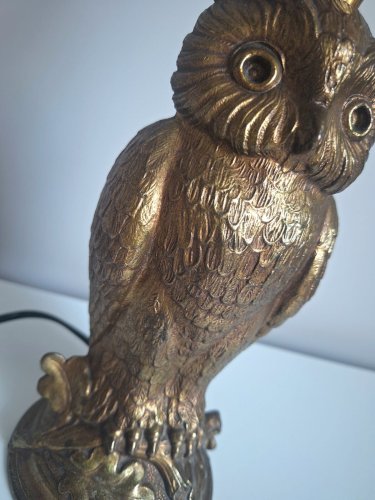 Lampe vintage hibou Loevsky & Loevsky, luminaire ancien