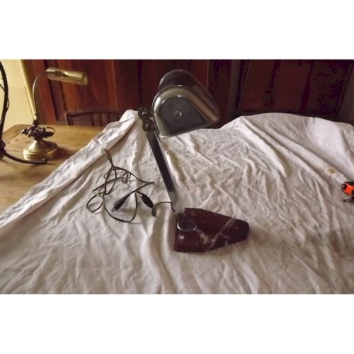 Lampe Vintage Mètal Chromé et Marbre