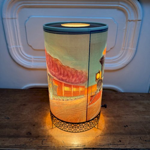 Lampe vintage vers 1960 Goodman mfg.co steaming décor de locomotive M3938
