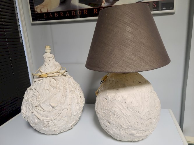 lampes en plâtre artisanales (2 ex)
