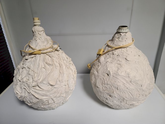 lampes en plâtre artisanales (2 ex)