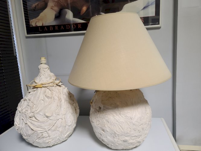 lampes en plâtre artisanales (2 ex)