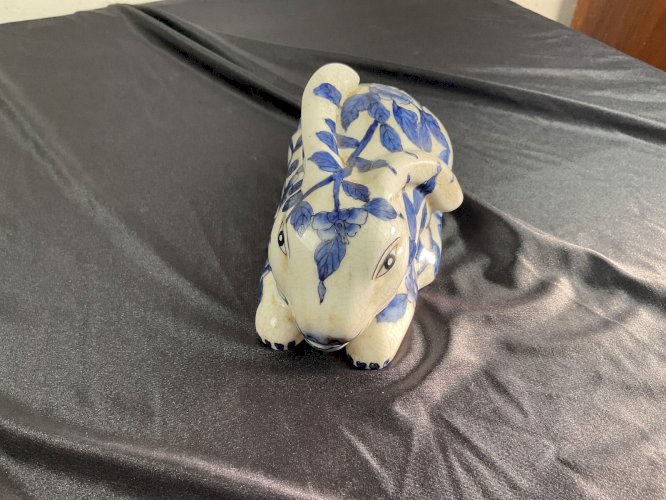 Lapin céramique craquelée Art Déco