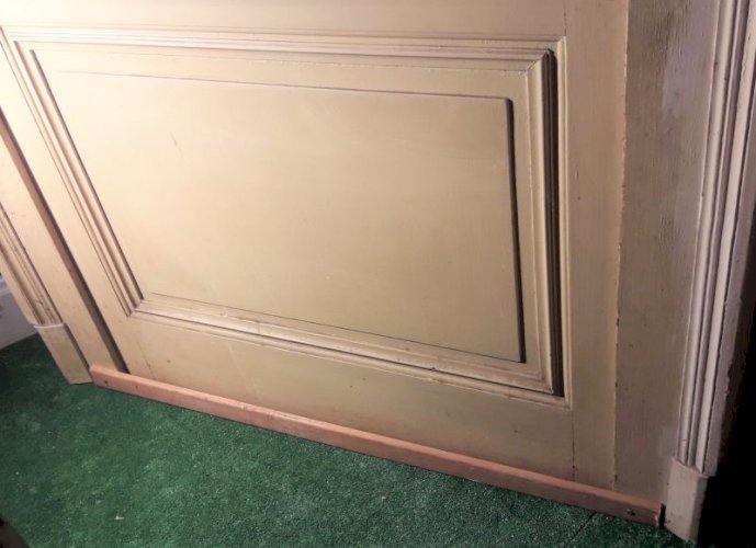 Large porte 96x219 ancienne vitrée imposte avec son chambranle 122x295(châssis, cadre, bâti)