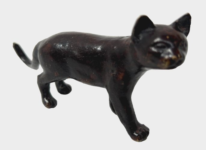 " Le Chat " groupe en bronze a patine brune XX siècle