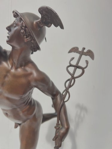 "Le Dieu Mercure " Groupe en bronze a patine brune XIX siècle