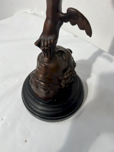 "Le Dieu Mercure " Groupe en bronze a patine brune XIX siècle