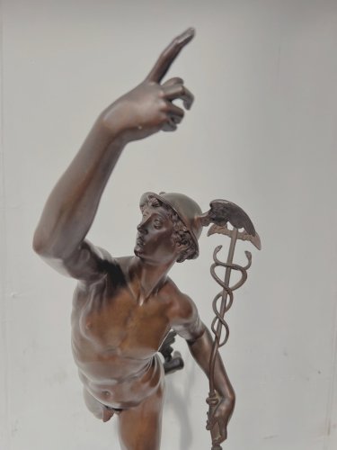 "Le Dieu Mercure " Groupe en bronze a patine brune XIX siècle