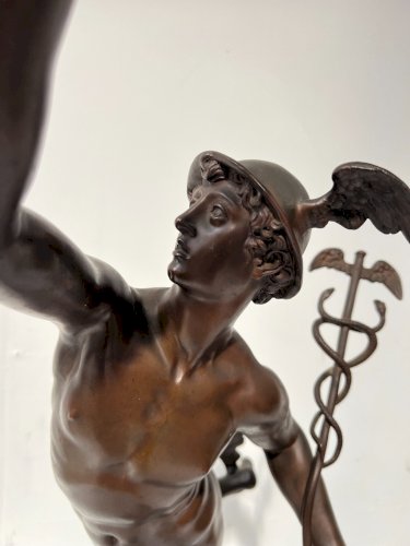 "Le Dieu Mercure " Groupe en bronze a patine brune XIX siècle