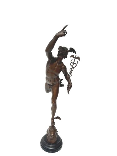 "Le Dieu Mercure " Groupe en bronze a patine brune XIX siècle