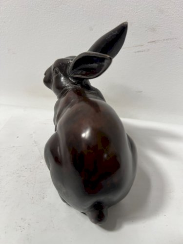 " Le Lapin " Groupe en bronze a patine brune XX siècle