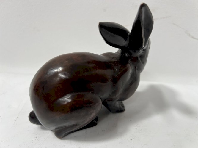 " Le Lapin " Groupe en bronze a patine brune XX siècle
