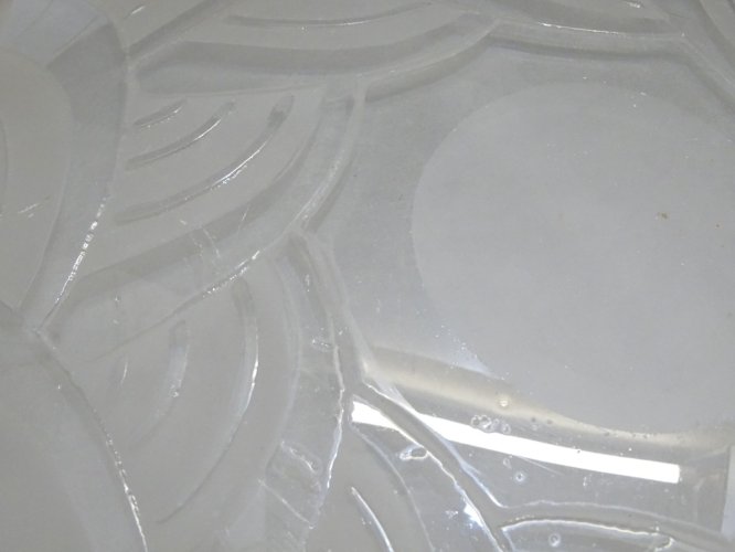 -LE VERRE FRANCAIS BELLE COUPE DE LUSTRE PATE de VERRE ART DECO SUSPENSION