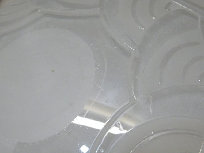 -LE VERRE FRANCAIS BELLE COUPE DE LUSTRE PATE de VERRE ART DECO SUSPENSION