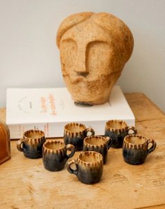 Leander, the set of 7 mini ceramic cups No. 204
