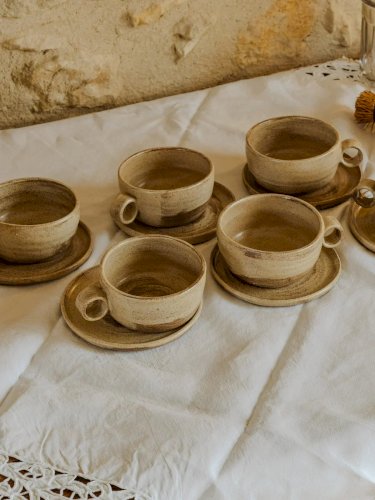 Léandre, le service à café 13 pièces en grès N°194