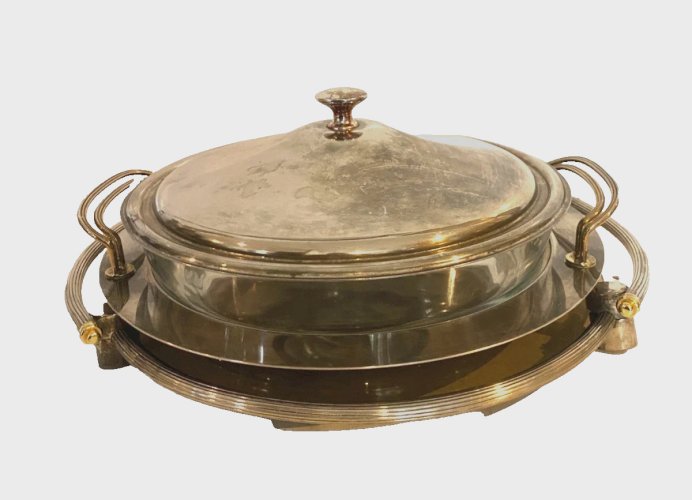 Légumier couvert et son plateau de présentation XX siècle