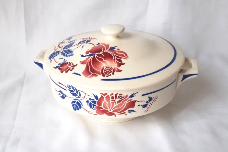 Légumier vintage faïence de Lunéville décor rare