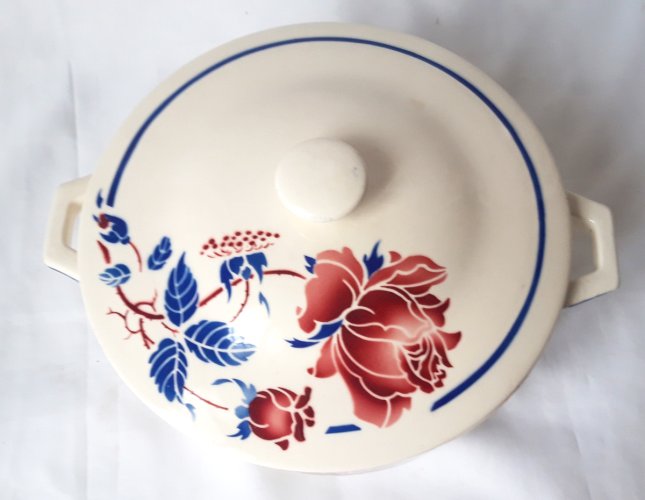 Légumier vintage faïence de Lunéville décor rare