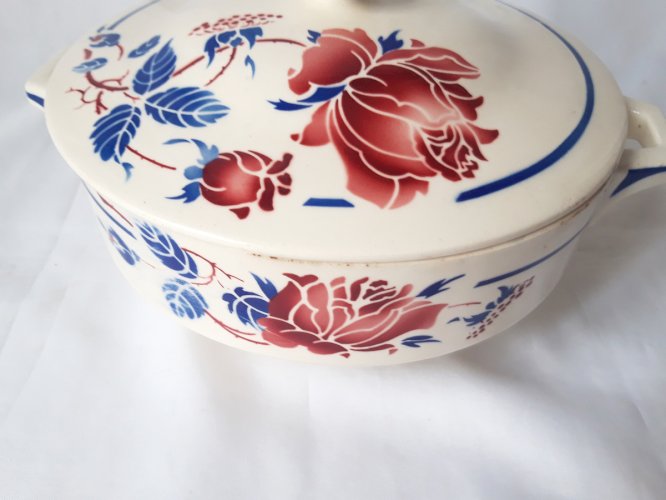 Légumier vintage faïence de Lunéville décor rare