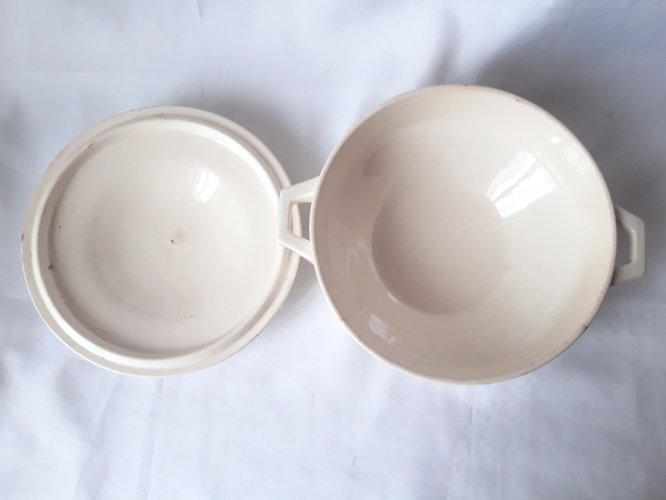 Légumier vintage faïence de Lunéville décor rare