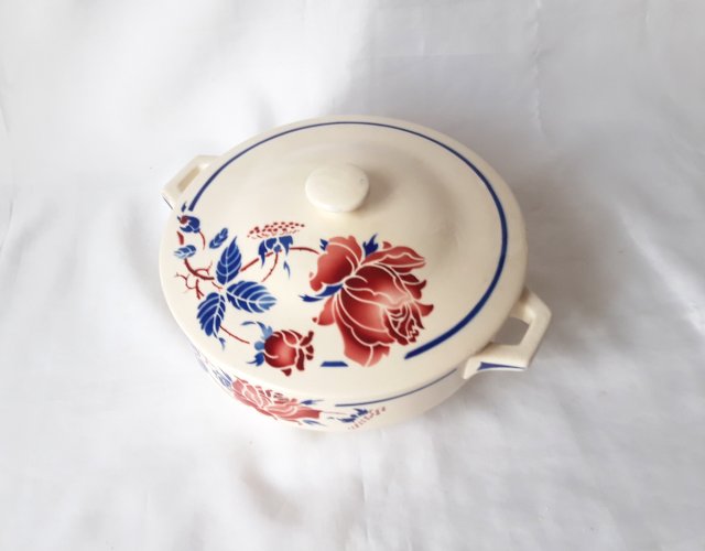 Légumier vintage faïence de Lunéville décor rare