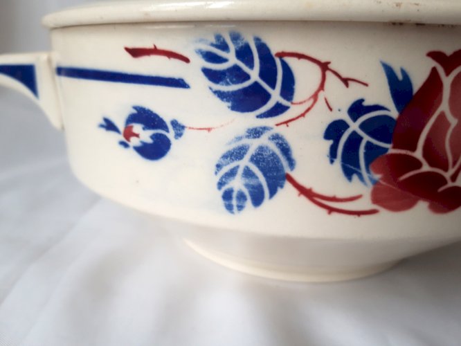 Légumier vintage faïence de Lunéville décor rare