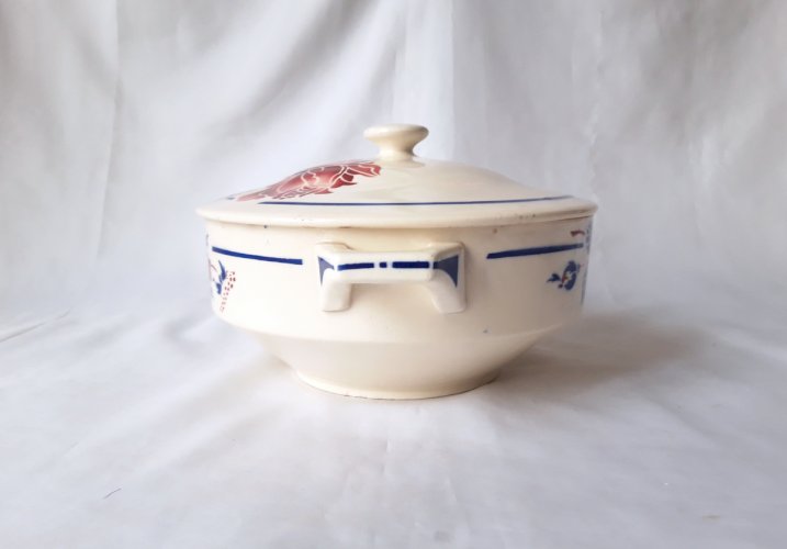 Légumier vintage faïence de Lunéville décor rare