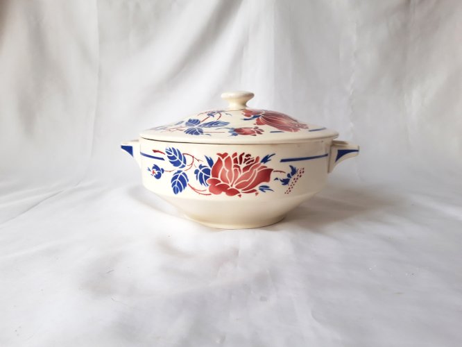 Légumier vintage faïence de Lunéville décor rare