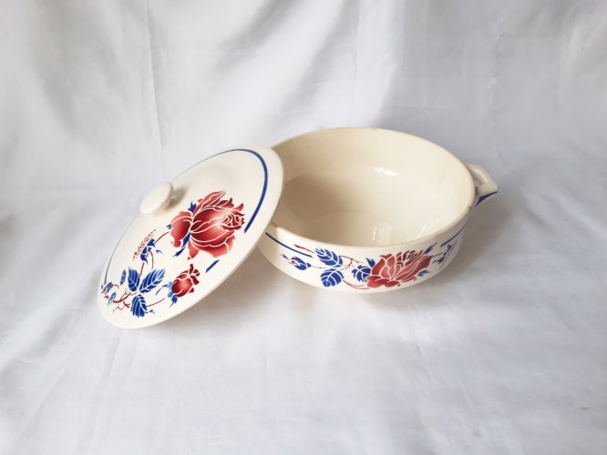 Légumier vintage faïence de Lunéville décor rare