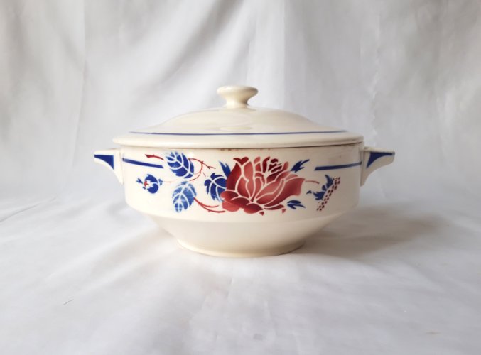 Légumier vintage faïence de Lunéville décor rare