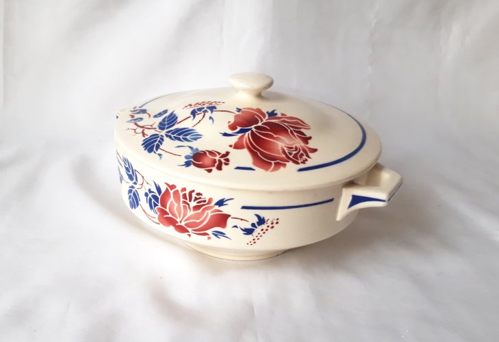 Légumier vintage faïence de Lunéville décor rare