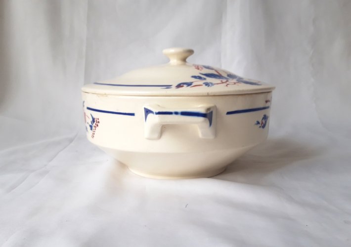 Légumier vintage faïence de Lunéville décor rare