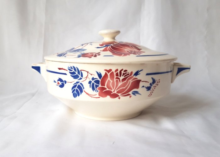 Légumier vintage faïence de Lunéville décor rare