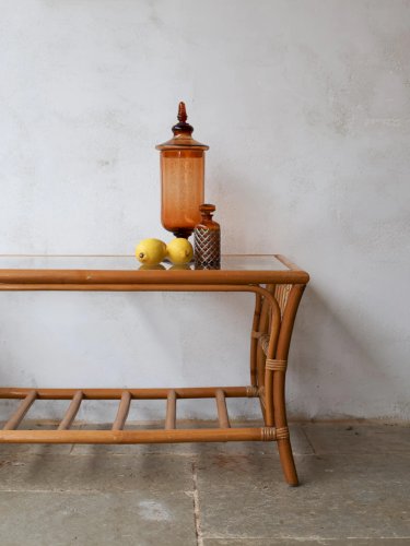 Léonie, la table basse en bambou et verre N°463