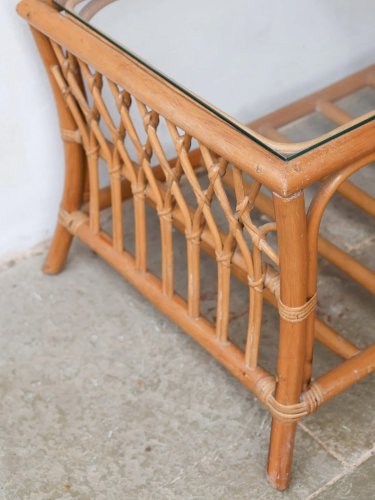 Léonie, la table basse en bambou et verre N°463