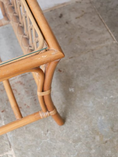 Léonie, la table basse en bambou et verre N°463