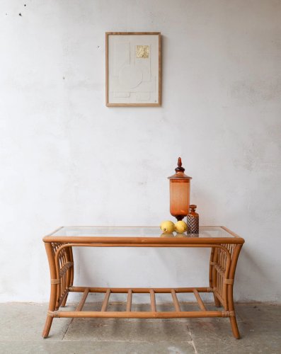 Léonie, la table basse en bambou et verre N°463