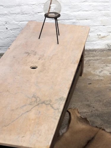 Léonie, la table basse en bois et marbre N°468