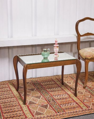 Léonie, la table basse en miroir et bois N°394