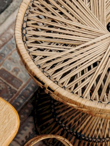 Léonie, la table basse en osier tressé N°254