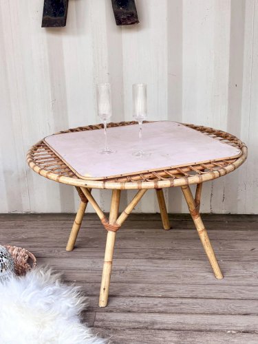 Léonie, la table basse en rotin N°223