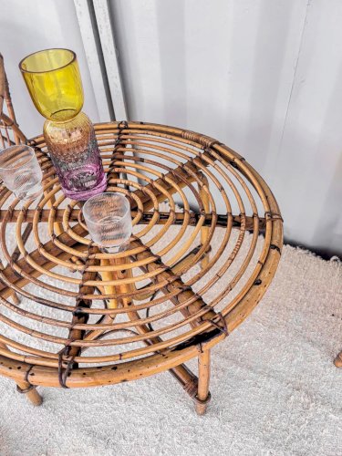 Léonie, la table basse en rotin N°228