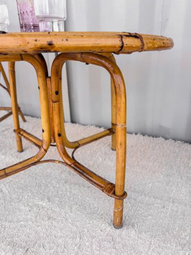 Léonie, la table basse en rotin N°228