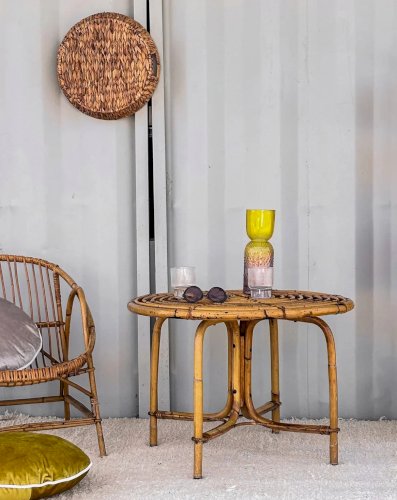 Léonie, la table basse en rotin N°228