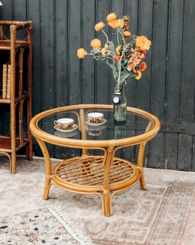 Léonie, la table basse en rotin N°252