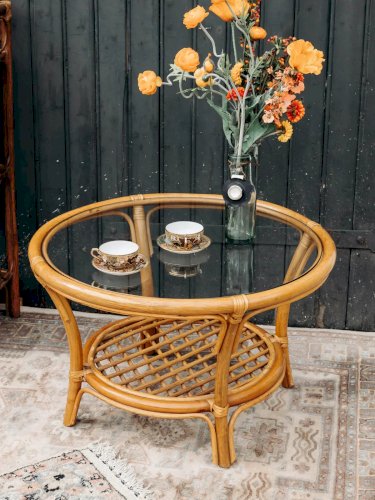 Léonie, la table basse en rotin N°252